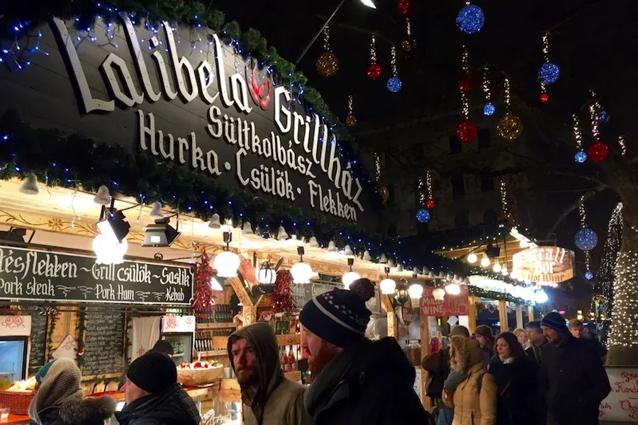 A food stall at Budapest’s Christmas market