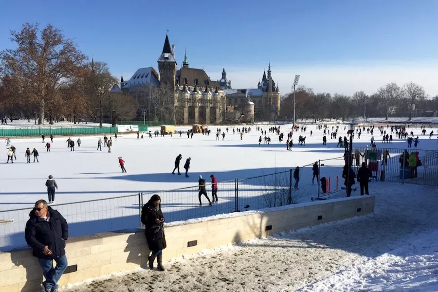 The Műjégpálya is Europe’s largest outdoor ice rink