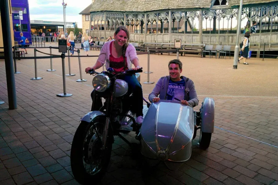 Me and Matt riding Sirius Black’s Motorbike