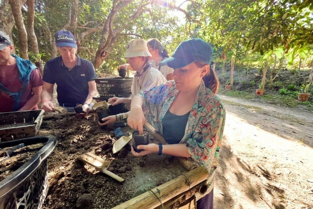 Jade helping out at a reforesting project in Pai, Thailand