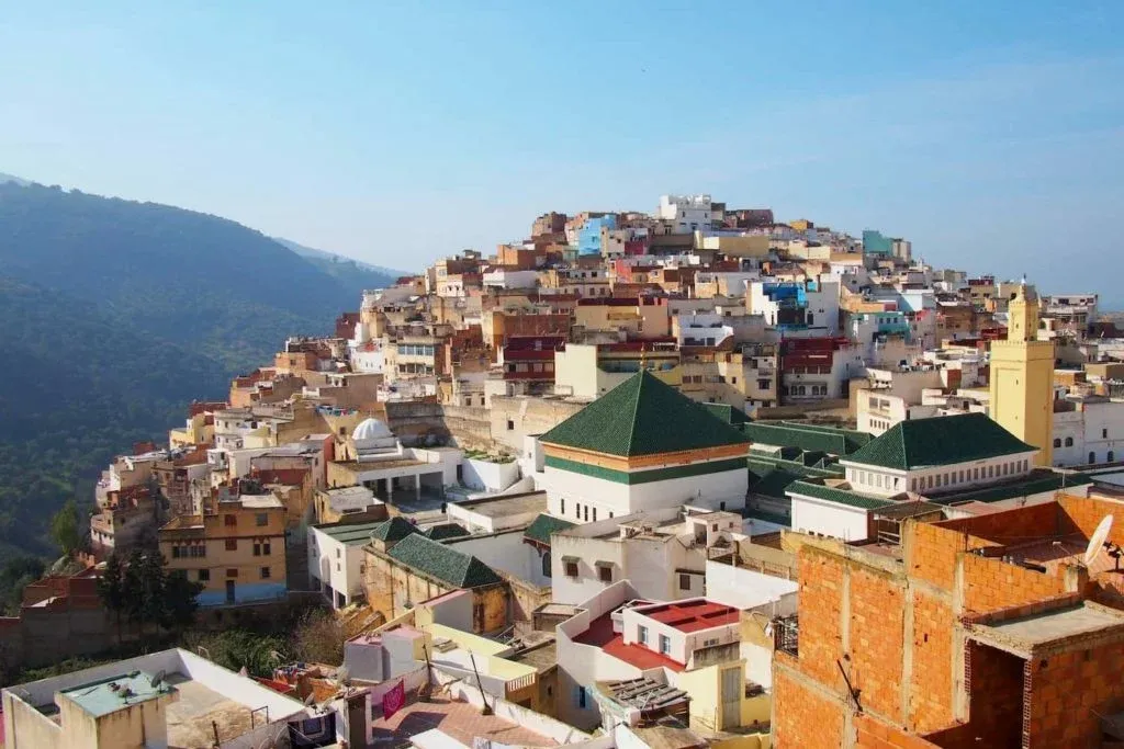 Moulay Idriss, as seen from the terrace at our tour guide’s home