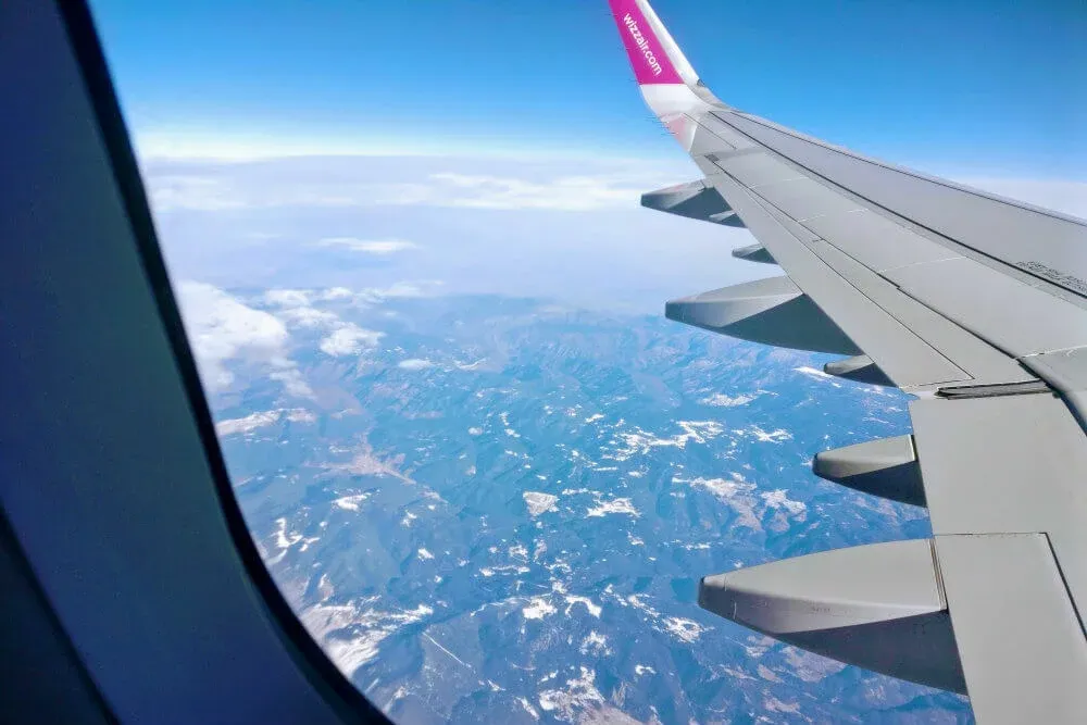 Flying into Cyprus from London Luton (LTN) by budget airline, Wizz Air.