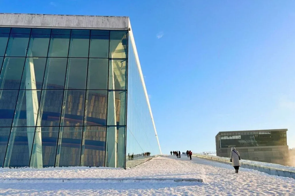 Oslo’s Opera House was designed to be explored with slopes leading from ground level up to its roof.