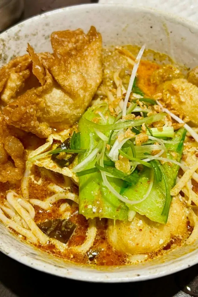 A delicious Curry Laksa Ramen at Suissi Vegan Kitchen, Glasgow