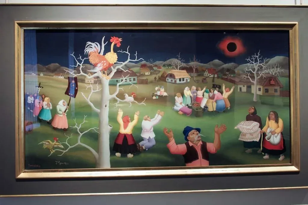 An example of Naïve Art, as seen on the walls of the Croatian Museum of Naïve Art.